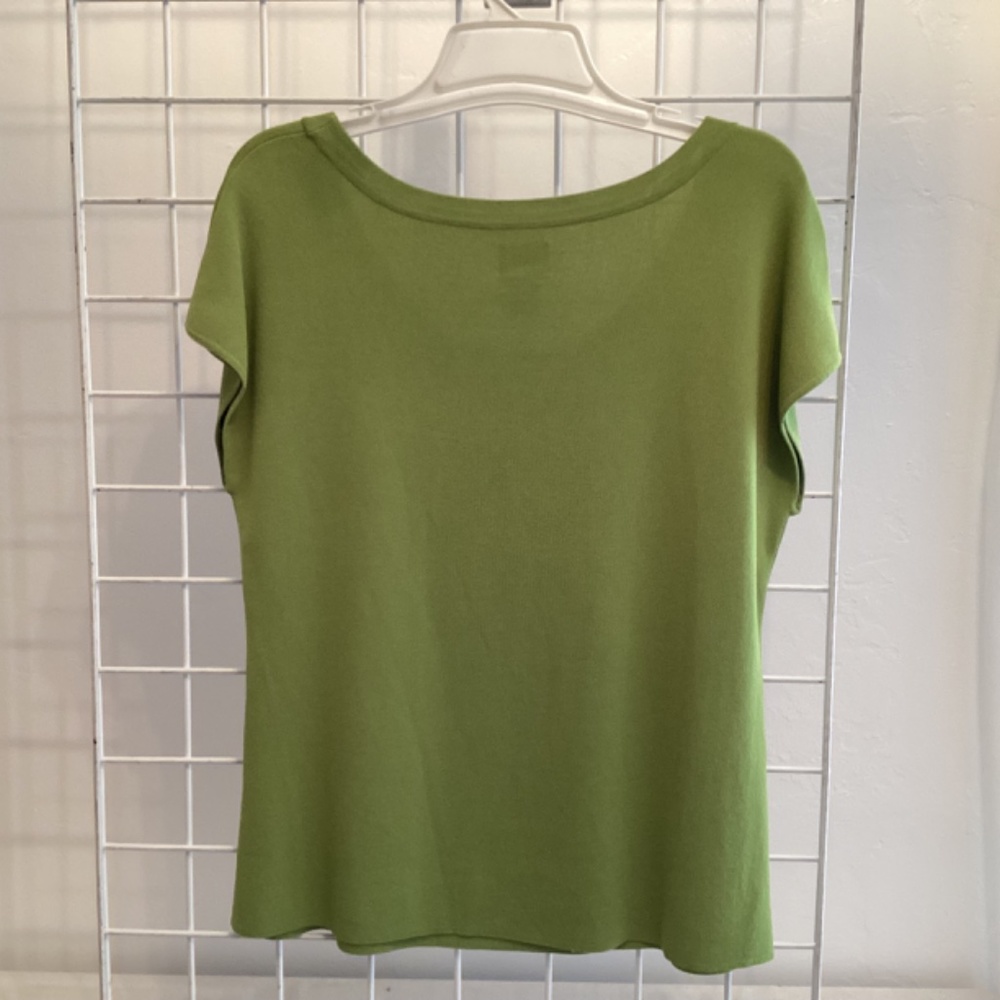 Chico’s Round Neck Top Green Size 3 - Picture 3 of 7